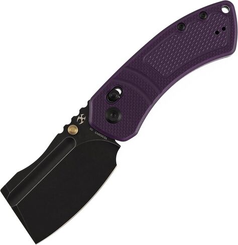 KANSEPT Korvid V Pocket Knife, 2.91'' America Blackwash D2 Blade, Jade G10 with Purple Undead Print Handle, Thumb Stud with Crossbar Lock, Double Sided Clip for EDC Camping Folding Knives TE2030V5 in Saudi Arabia