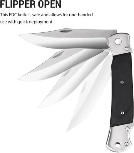 سكين جيب قابل للطي للرجال، فولاذ 3.9 بوصة، مقبض خشبي، تصميم قفل مبطن 6696 in Kuwait