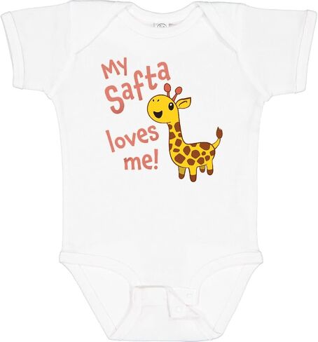 Inktastic My Safta Loves Me - بدلة أطفال لطيفة على شكل زرافة in Kuwait