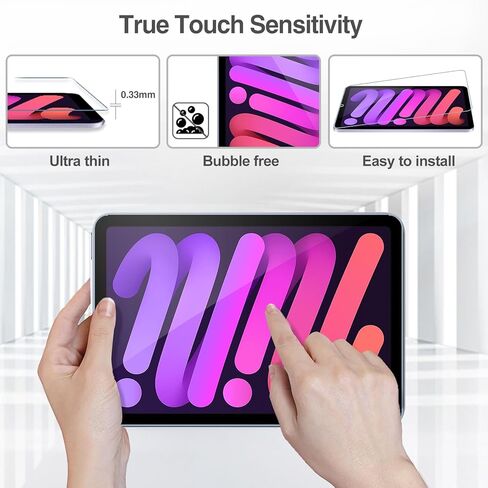 واقي شاشة ProCase مكون من قطعتين لجهاز iPad Mini 7th(A17 Pro) 2024/Mini 6th Generation 8.3 بوصة 2021 + 2 واقي عدسة كاميرا متطابق مع ألوان iPad، طبقة من الزجاج المقسى لجهاز Mini 7 6 8.3 بوصة - أرجواني in Saudi Arabia