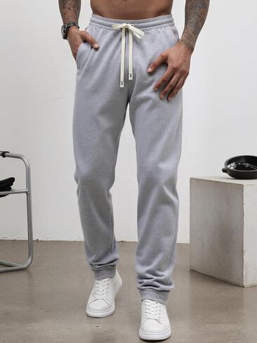 Men's Casual Athletic Pants Elastic Waist with Pockets for Workout in Saudi Arabia