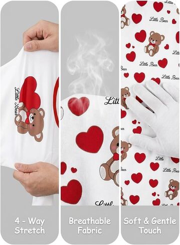 Toddler Boy Girl Valentine Outfits - Kids Unisex Little Bear Long Sleeve Top Red Heart Pants Fall Winter 2Pcs Set in Saudi Arabia