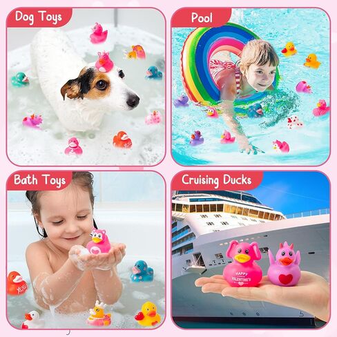 H1vojoxo Valentine’s Day Rubber Ducks - 20 Set Valentine's Day Rubber Ducks for Cruise Valentines Party Favor Duckies Cruise Duck Tags Kits for Pool Bath Toy Goodie Bag Fillers Classroom Exchange Gift in Saudi Arabia