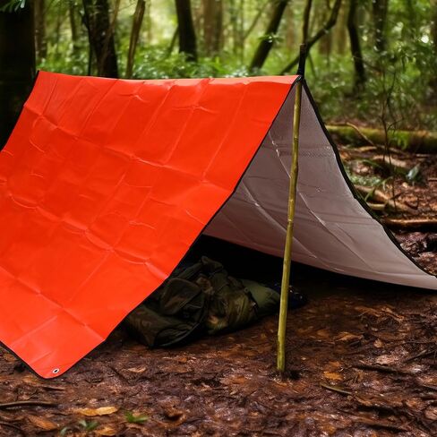 Oudain 6 Pcs Emergency Thermal Survival Blankets 84 x 60 Inch, Heavy Duty Emergency Poncho Tarp Reusable Waterproof Blanket for Car, Camping, Hiking in Saudi Arabia
