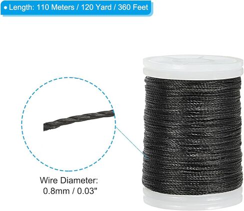 Archery Bow String Serving Thread 120 Yard/110M, 0.3" Dia Bowstring Thread for Tying Peep Sight Nock Compound Recurve Bow, Black in Saudi Arabia