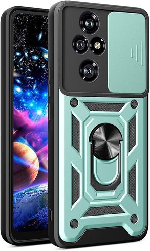 Ysnzaq Armor Case for Honor 200 Pro 5G, Military Grade Durable Shockproof Protective Phone Case with Kickstand & Slide Camera Lens Cover for Honor 200 Pro SJ Red in Saudi Arabia