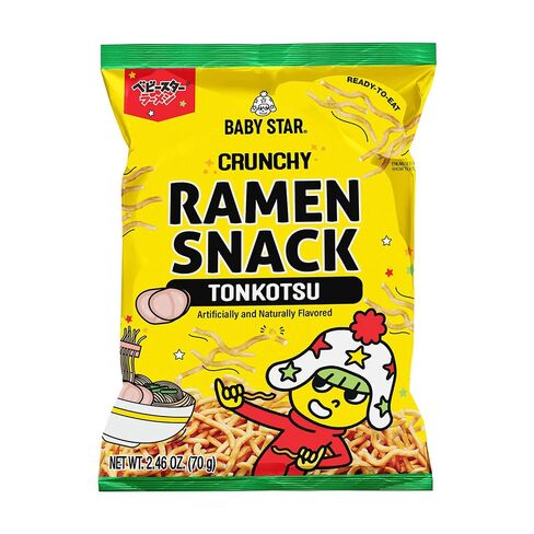 Baby Star Crunchy Ramen Snack Tiny Tonkotsu Flavor, 2.46 oz, Japanese Crispy Noodle Treat, Spicy Savory Taste, Asian Food for Kids and Adults in Saudi Arabia