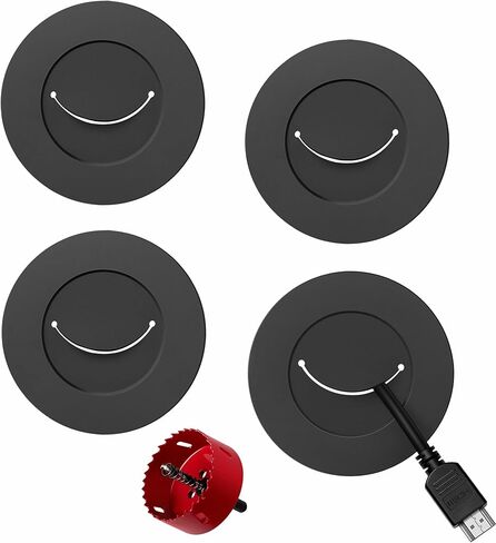 ZhiYo in-Wall Cable Management Kit for TV, White TV Cord Hider Kit, Behind Wall Cable Management for Mounted TVs, Cord Concealer Kits with 2 Wire Pass Throughs and 1 Hole Saw Drill Attachmen in Saudi Arabia