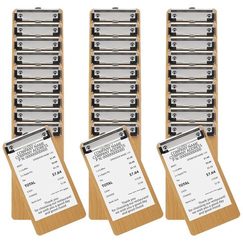 PATIKIL Wood Check Presenters for Restaurants, 20 Pack Server Book Menu Holders Wooden Waitress Server Note Pads, Guest Check Book for Cafes Restaurant, 8" x 4" (Natural) in Saudi Arabia