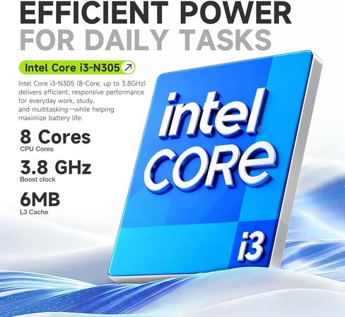 HP 17 inch Laptop FHD 2026, Intel 8 Cores i3-N305 Processor, 16GB RAM, 512GB SSD, 17.3" FHD IPS Display, AI Copilot, Wins 11 Pro, Long Battery Life for Student & Business, Wi‑Fi 6, Patented Accessory in Saudi Arabia