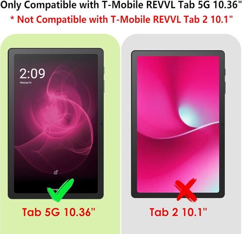 2-Pack Tempered Glass Screen Protector Compatible with T-Mobile REVVL Tab 5G 10.36" (Not Compatible with T-Mobile REVVL Tab 2 10.1"), HD, Anti-Scratch, Bubble Free, Easy Installation in Kuwait