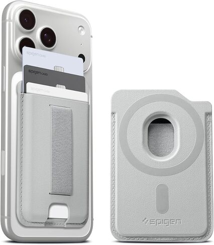 محفظة Spigen MagSafe Sleekband (MagFit) مصممة لـ MagSafe وPixelsnap متوافقة مع iPhone 17/16/15/14/13/12 Galaxy S25/24 وPixel 10 Series حامل بطاقات مغناطيسية - أسود داكن in Saudi Arabia