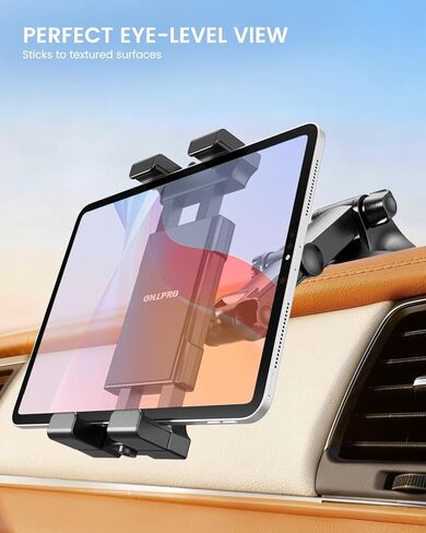 OHLPRO Tablet Holder for Car Dashboard & Windshield, Long Arm Suction Cup Tablet Mount Fits 5-17" iPad Pro/Air/Mini, Stable iPad Car Mount for Truck/SUV/Semi, Ideal Tech Gift for Drivers & Traveler in Saudi Arabia