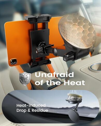 OHLPRO Tablet Holder for Car Dashboard & Windshield, Long Arm Suction Cup Tablet Mount Fits 5-17" iPad Pro/Air/Mini, Stable iPad Car Mount for Truck/SUV/Semi, Ideal Tech Gift for Drivers & Traveler in Saudi Arabia