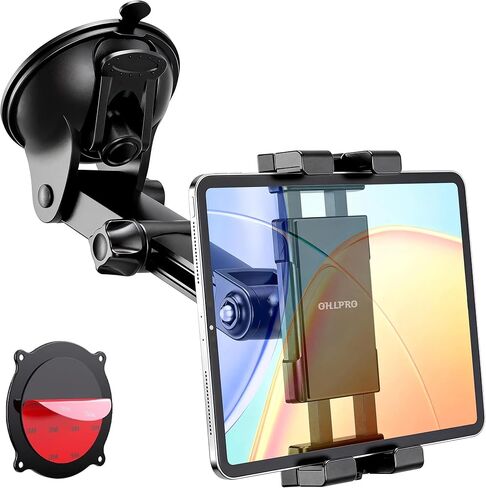 OHLPRO Tablet Holder for Car Dashboard & Windshield, Long Arm Suction Cup Tablet Mount Fits 5-17" iPad Pro/Air/Mini, Stable iPad Car Mount for Truck/SUV/Semi, Ideal Tech Gift for Drivers & Traveler in Saudi Arabia