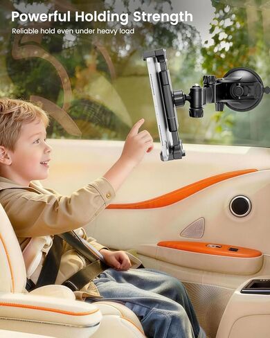OHLPRO Tablet Holder for Car Dashboard & Windshield, Long Arm Suction Cup Tablet Mount Fits 5-17" iPad Pro/Air/Mini, Stable iPad Car Mount for Truck/SUV/Semi, Ideal Tech Gift for Drivers & Traveler in Saudi Arabia