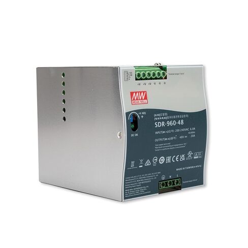 MEAN WELL SDR-960-48 Single Output Industrial DIN Rail Power Supply with PFC Function, 48 Volt, 20 Amp, 960 Watt in Saudi Arabia
