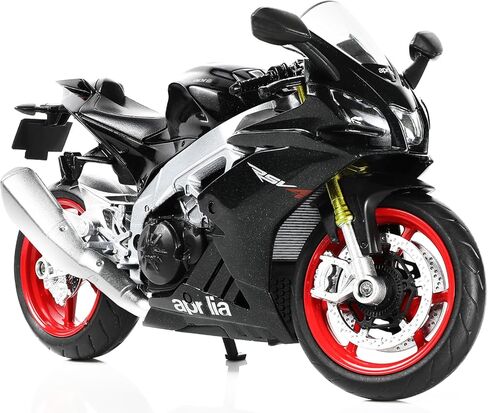 لعبة نموذج دراجة نارية 1:12 لدراجة Aprilia RSV4 RR1000، معدنية مصبوبة بالبلاستيك، لا تحتاج إلى تجميع، هدية موتو صغيرة نهائية للبالغين (أبيض وأحمر) in Kuwait