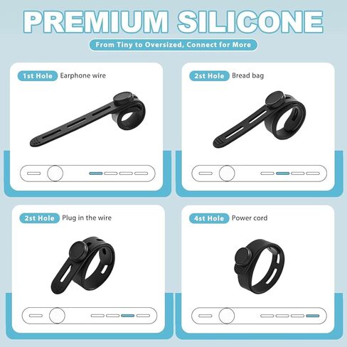 15 قطعة من أربطة كابلات السيليكون، منظمات الأسلاك القابلة لإعادة الاستخدام لكابلات الشحن، مجفف الشعر، مكتب المكتب المنزلي، ولفائف الأسلاك المرنة لإدارة الأسلاك الكهربائية in Kuwait