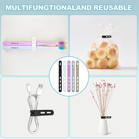 15 قطعة من أربطة كابلات السيليكون، منظمات الأسلاك القابلة لإعادة الاستخدام لكابلات الشحن، مجفف الشعر، مكتب المكتب المنزلي، ولفائف الأسلاك المرنة لإدارة الأسلاك الكهربائية in Kuwait