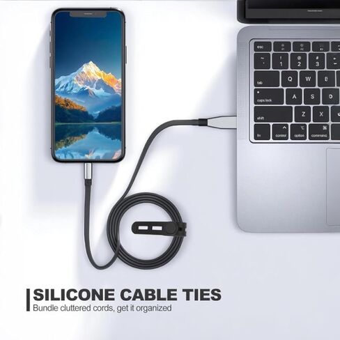 15 قطعة من أربطة كابلات السيليكون، منظمات الأسلاك القابلة لإعادة الاستخدام لكابلات الشحن، مجفف الشعر، مكتب المكتب المنزلي، ولفائف الأسلاك المرنة لإدارة الأسلاك الكهربائية in Kuwait