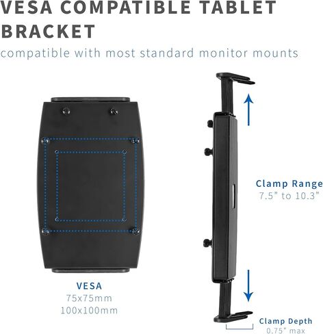 VIVO Universal VESA Mount Adapter for Tablets, 2-in-1 Laptops, & 15.6 inch Portable Monitors, Max VESA 100x100, Adjustable Laptop Holder, Black, MOUNT-UVM02 in Saudi Arabia