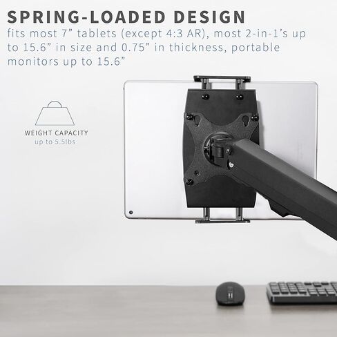 VIVO Universal VESA Mount Adapter for Tablets, 2-in-1 Laptops, & 15.6 inch Portable Monitors, Max VESA 100x100, Adjustable Laptop Holder, Black, MOUNT-UVM02 in Saudi Arabia