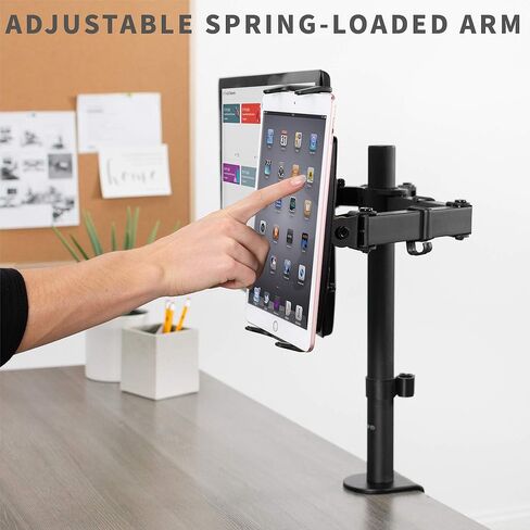 VIVO Universal VESA Mount Adapter for Tablets, 2-in-1 Laptops, & 15.6 inch Portable Monitors, Max VESA 100x100, Adjustable Laptop Holder, Black, MOUNT-UVM02 in Saudi Arabia