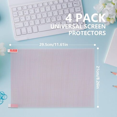 4-Pack Cut to Fit Screen Protector [295mm×210mm] Universal Plastic Trimmable Screen Protector Sheets, Anti-scratch Cuttable Protective Film for Phone, GPS, Smart Watch, Tablet, Camera in Saudi Arabia