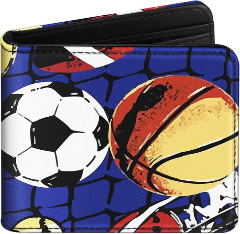 Bistup Boys Wallet محفظة جلدية لطيفة - حامل بطاقة الائتمان النقدية وبطاقة الهوية Rfid حجب محافظ صغيرة ثنائية الطي مع جيب للعملات المعدنية ونافذة لبطاقة الهوية رفيعة للأولاد المراهقين والصبي الصغير والرجال الشباب والرجال الصغار والكرتون الرائع والضوء الأزر in Kuwait