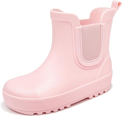 Chelsea Rain Boots for Girls & Boys, Waterproof Rubber Slip-On with Round Toe, Lightweight Kids Rainboots for Toddler to Big Kids, Outdoor, Farm, Park, Hiking in Kuwait