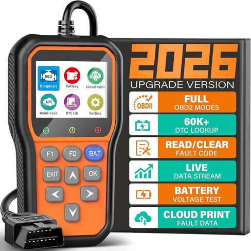 أداة تشخيص الماسح الضوئي BluSon YM319 obd2 مع اختبار البطارية، فحص قارئ رمز خطأ المحرك مع البيانات الحية، الطباعة السحابية، بحث DTC، إطار التجميد، أداة المسح الضوئي لجميع سيارات بروتوكول obdii منذ عام 1996 in Kuwait