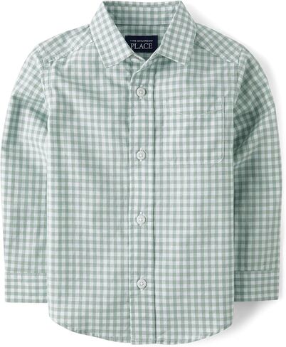 The Children's Place Baby Boys' and Toddler Poplin Long Sleeve Button Down Shirt in Saudi Arabia