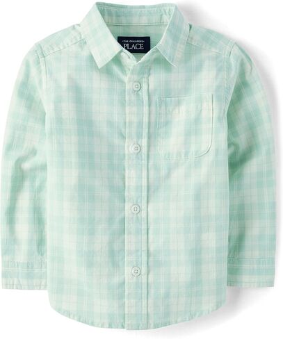 The Children's Place Baby Boys' and Toddler Poplin Long Sleeve Button Down Shirt in Saudi Arabia
