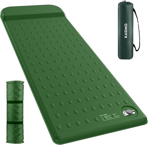 KASIMO Memory Sleeping Pad for Camping, 3" Compact Ultra-Thick Foam Sleeping Mats with Pillow, 9.5 R-Value Insulated Camping Mattress Pad or Car Travel Backpacking Tent,Home in Saudi Arabia