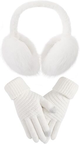 Winter Ear muffs Faux Fur Warm Earmuffs Cute Foldable Outdoor Ear Warmers For Women in Saudi Arabia