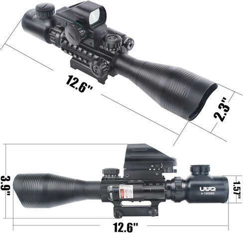 UUQ C4-12X50 نطاق البندقية المزدوج المضيء مع مشهد ليزر ومنظار منعكس نقطي ثلاثي الأبعاد in Saudi Arabia
