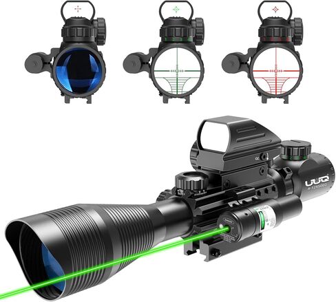 UUQ C4-12X50 Rifle Scope Dual Illuminated Reticle W/Laser Sight and Holographic Dot Reflex Sight in Kuwait
