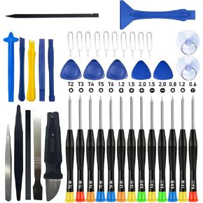 42-Piece Professional Electronics Opening Pry Tool Repair Kit with Steel and Carbon Fiber Nylon Spudgers, Anti-Static Tweezers and 13 Screwdrivers for Open Cellphone, Laptops, Tablets in Kuwait