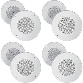 Rockville MC80 8 in 70V Commercial in-Ceiling Metal PA Speaker, 70Hz-20kHz Frequency Response, 20-Watt RMS 8 Ohm Bypass, Background Music and Paging, 8-Piece in Saudi Arabia