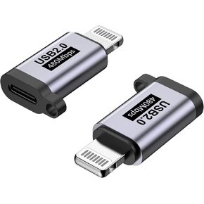 محول USB C من النوع C إلى Lightning [معتمد من Apple MFi] 2 حزمة من Lightning إلى Type C موصل شحن سريع 8 Pin لـ iPhone 14/14 Pro Max/13/13 Pro Max/13 Mini/13 Pro //iPad/8/7/6 Plus in Kuwait