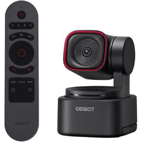 حزمة كاميرا ويب OBSBOT Tiny 3 Lite مع جهاز تحكم عن بعد، صوت مكاني 4K - كاميرا PTZ مدمجة لتتبع الذكاء الاصطناعي مع مستشعر 1/2 بوصة، ميكروفون ثلاثي، تحكم صوتي، 120 إطارًا في الثانية، HDR، كاميرا ويب للكمبيوتر الشخصي، Mac، الكمبيوتر المحمول، البث in Kuwait