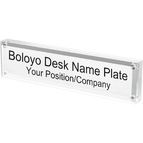 Boloyo Acrylic Desk Name Plate Holder for Office, 2 x 10 Inch 1PC Acrylic Blank Nameplate Block Double Sided Table Name Plate Stand Business Sign Desk Holder in Kuwait