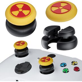 PlayRealm NO FALLING OFF Thumbstick Extender & Silicone Grip Cover 2 Sets for Xbox Series X/S & Xbox One S/X Controller(Radiation Yellow) in Saudi Arabia