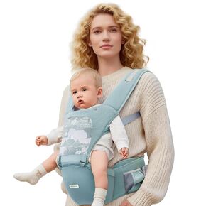 Baby Carrier, 6-in-1 Ergonomic Baby Carrier Newborn to Toddler, Safety-Certified Infant Toddler Carrier with Hip Seat, Detachable Baby Hip Carrier to Hands-Free Perfect for Shopping & Walking in Saudi Arabia