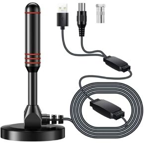 هوائي تلفزيون داخلي طويل المدى مع معزز إشارة مضخم مزدوج، يدعم عصا النار 4K 1080p للتلفزيون الذكي وأجهزة التلفزيون القديمة، استقبال 360 درجة، هوائي رقمي عالي الدقة، كابل محوري بطول 16.5 قدم in Kuwait