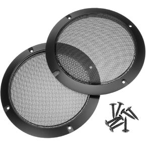 غطاء شواية مكبر صوت دائري شبكي معدني مقاس 6.5 بوصة من QWORK، فولاذ ملفوف على البارد مع حلقة بلاستيكية ABS، ديكور شبكات سماعات الراديو العالمية، حافظة حماية شبكية لشبكة مضخم الصوت، تتضمن براغي in Kuwait