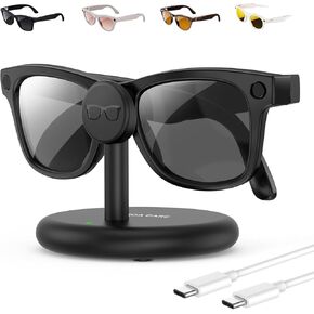 حامل شاحن R1 لنظارات Meta Ray-Ban الذكية (Wayfarer/Headliner/Skyler Gen1/2) وOakley Meta HSTN، قاعدة شحن USB-C مع 5 حماية in Kuwait