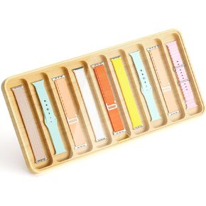 منظم سوار ساعة خشبي - يعمل مع جميع أحزمة ساعات Apple - 9 فتحات عرض علبة تخزين الساعة مع غطاء علوي من الأكريليك in Kuwait