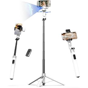 Auto Face Tracking Tripod for iPhone with Light 70.9" Selfie Stick Tripod Stand Follows Your Movement 360°Gimbal Stabilizer with Wireless Remote for Content Creator Vlog Live Stream Video Recording in Saudi Arabia